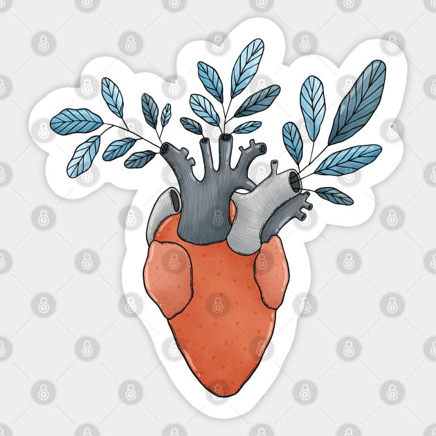 Blooming Heart Sticker by Tania Tania